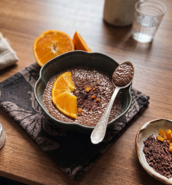 Krémes narancsos-csokoládés chia puding